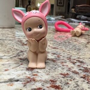 Cute Pink Bunny Figurine